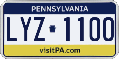 PA license plate LYZ1100