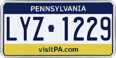 PA license plate LYZ1229