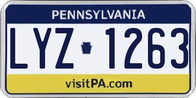 PA license plate LYZ1263