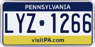 PA license plate LYZ1266