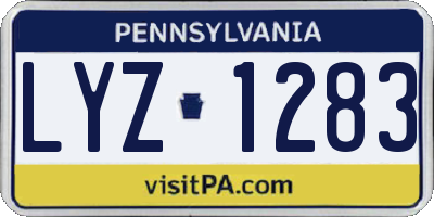 PA license plate LYZ1283