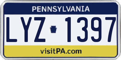 PA license plate LYZ1397