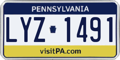 PA license plate LYZ1491
