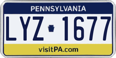 PA license plate LYZ1677