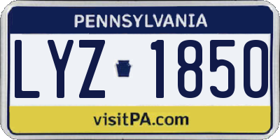 PA license plate LYZ1850