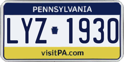 PA license plate LYZ1930