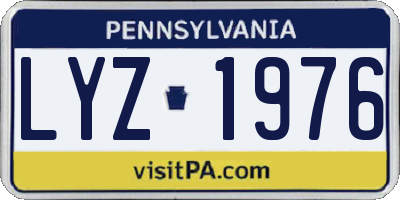 PA license plate LYZ1976