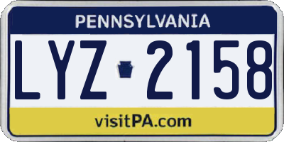 PA license plate LYZ2158