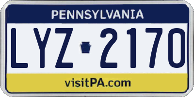 PA license plate LYZ2170