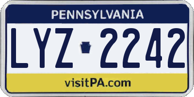 PA license plate LYZ2242