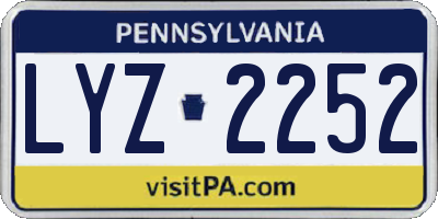 PA license plate LYZ2252