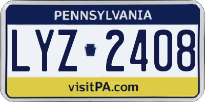 PA license plate LYZ2408