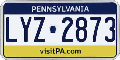PA license plate LYZ2873