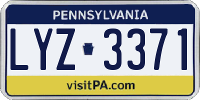 PA license plate LYZ3371