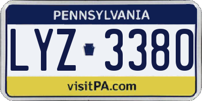 PA license plate LYZ3380