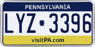 PA license plate LYZ3396