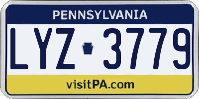 PA license plate LYZ3779