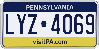 PA license plate LYZ4069