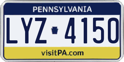 PA license plate LYZ4150