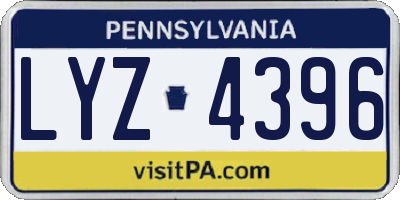PA license plate LYZ4396