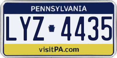 PA license plate LYZ4435