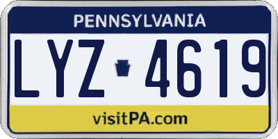 PA license plate LYZ4619