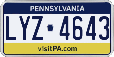 PA license plate LYZ4643