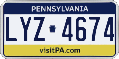 PA license plate LYZ4674