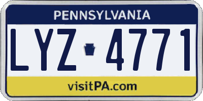 PA license plate LYZ4771