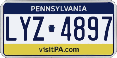 PA license plate LYZ4897