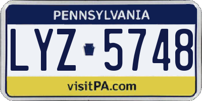 PA license plate LYZ5748