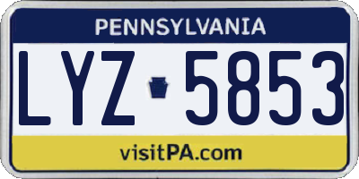 PA license plate LYZ5853
