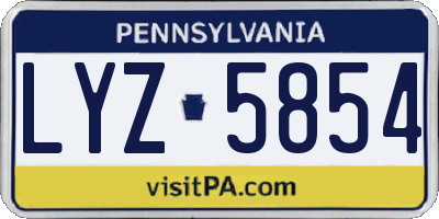 PA license plate LYZ5854
