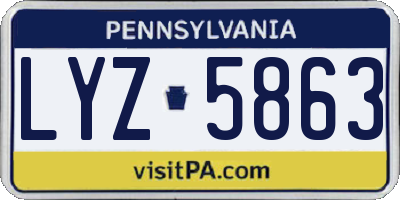 PA license plate LYZ5863