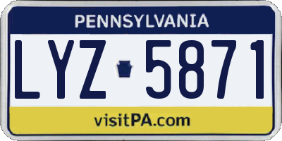 PA license plate LYZ5871