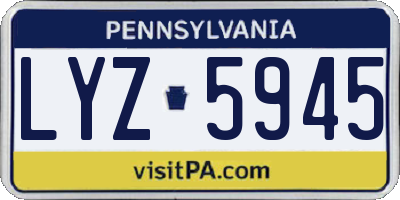 PA license plate LYZ5945