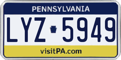 PA license plate LYZ5949