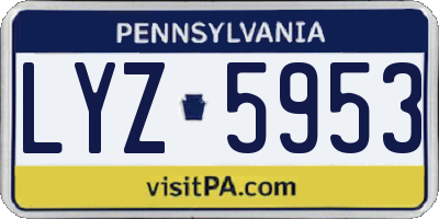PA license plate LYZ5953