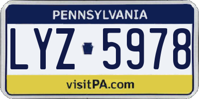 PA license plate LYZ5978