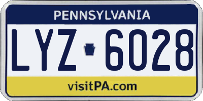 PA license plate LYZ6028