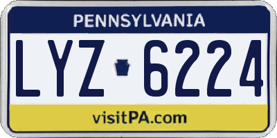 PA license plate LYZ6224