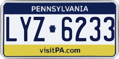 PA license plate LYZ6233