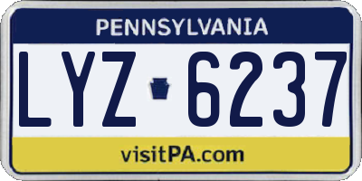 PA license plate LYZ6237