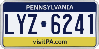 PA license plate LYZ6241