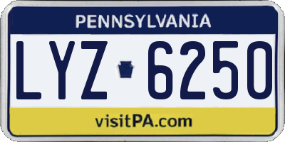 PA license plate LYZ6250