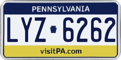 PA license plate LYZ6262