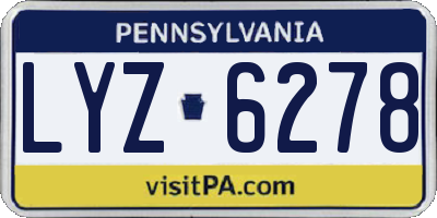 PA license plate LYZ6278