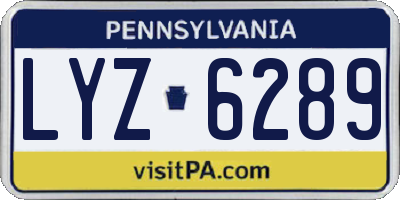 PA license plate LYZ6289