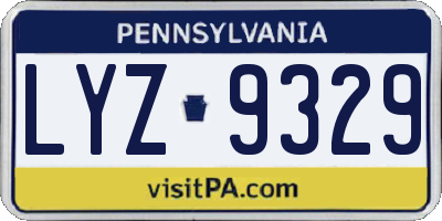 PA license plate LYZ9329
