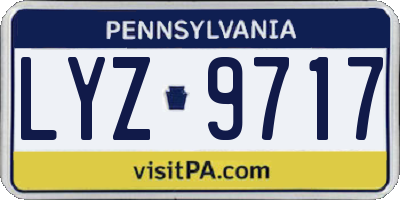 PA license plate LYZ9717